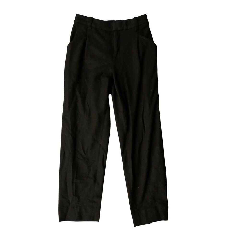 Banana Republic Black Wool Stretchy Dress Elastic Waist Straight Leg Pants 4